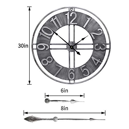 30 inch Solid Metal Retro Farmhouse Clock product photo 30 inch Solid Metal Retro Farmhouse Clock product