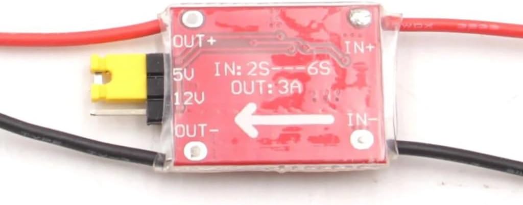 VERBANA Drone UBEC 5V/12V 3A BEC 2-6S Lipo Input 5V/12V BEC Step-Down Output Receiver Image Transmission Power Supply for RC FPV Quadcopter Drone Spare Part (Color : Wired)