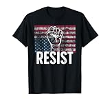 Resist Distressed Upside Down American Flag USA T-Shirt T-Shirt