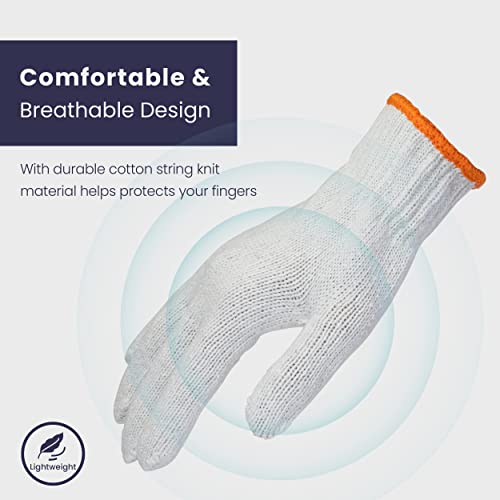 Fmp Brands [24 Pairs] White Cotton Gloves - Safety Working Gloves, Heavy Duty Cotton Knit For Men Women, Utility, Construction, Gardening, Fishing, Winter Indoor Outdoor Use #TOP2