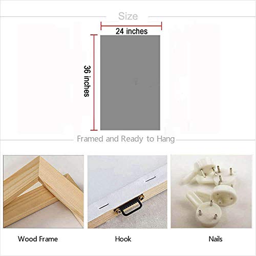 Arjun New York Canvas Wall Art City Painting Red Umbrella Lady Romantic Street Scenery, Modern Cityscape Picture Large Size Framed For Living Room Bedroom Bathroom Home Office Wall Decor, 24"X36" #TOP6