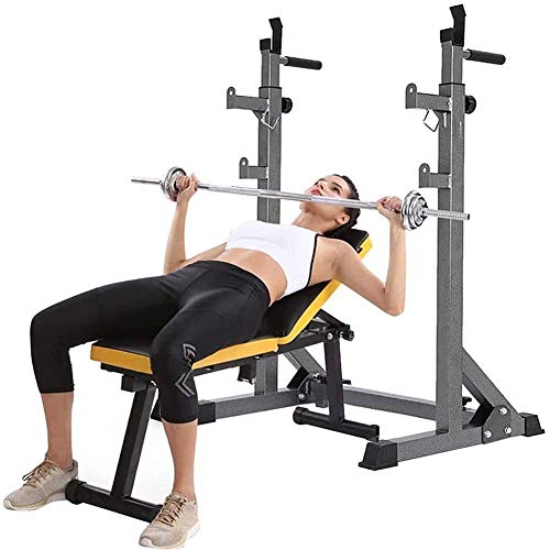 Fbite Squat Rack, Heightand Width Adjustable Multi-Function Bodybuilding Bench Press Rack Barbell Stand Weight Lifting Rack, For Indoor Home Gym Strength Training #TOP1