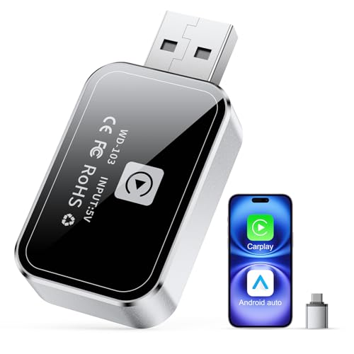 Wireless CarPlay Adapter for Convert Wired to Wireless Car Play Adapter - No Latency from iOS 10+
