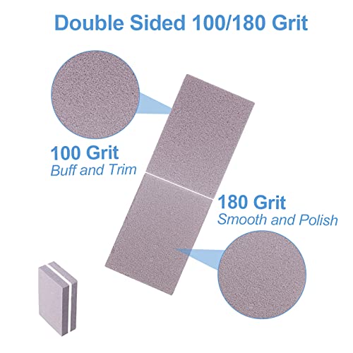 Nail Buffers (100 Pack), Mini Buffer Block Nail File For Acrylic Nails And Natural Nails, 100/180 Grit Nail Buffer Block Bulk Buffing Blocks For Nail Buff Professional Manicure File Blocks Set Gray #TOP3