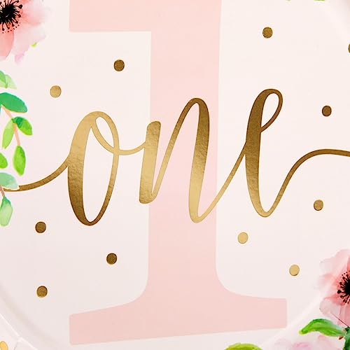 48-Pack Floral Paper Plates For Baby Girls 1St Birthday, First Birthday Decorations For Girl, One Birthday Plates, And Party Supplies For Floral Themed Celebration (9 In) #TOP4