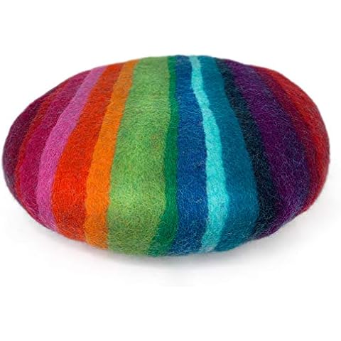 8-Natur® Dickes Rundes Stuhlkissen Filz bunt aus 100% reinem Merinofilz Cover