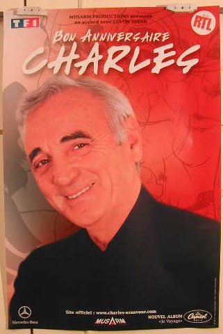 Affiche Aznavour Charles Anniversaire 80X120 cm Grand Poster Mural