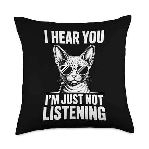 Devon Rex Cat Funny Devon Rex Throw Pillow