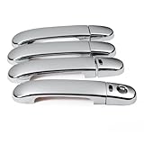 8 PCs Mirror Polished Triple Chrome Plated Door Handle Cover 3M Adhesive Tape Stick On With Smart Key for 2004-2011 Nissan Versa / Tiida / Latio 2004-2009 Nissan Note