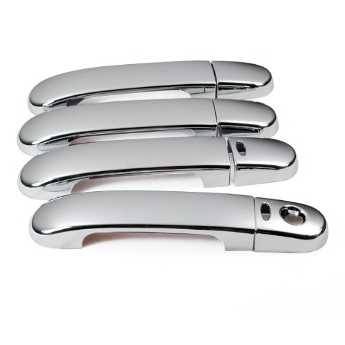 8 PCs Mirror Polished Triple Chrome Plated Door Handle Cover 3M Adhesive Tape Stick On With Smart Key for 2004-2011 Nissan Versa / Tiida / Latio 2004-2009 Nissan Note