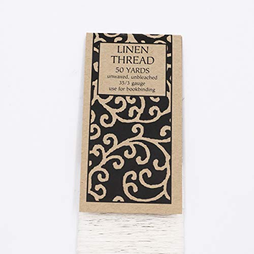 Books By Hand Archival Quality Linen Thread, Unwaxed And Unbleached. Strong, Durable, And Safe For Your Bookbinding Projects, Crafts. Diy, And More! Each Thread Is 35/3 Gauge And 50 Yards. Pack Of 2 #TOP2