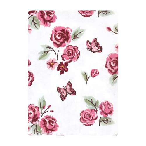 Image of Hudson Baby Unisex Baby Flannel Burp Cloth 12pk, Sweet Roses, One Size