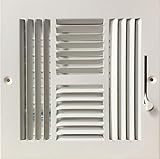 HBW 8'x 8' (Duct Opening Size) 4-Way Stamped Face Steel Ceiling/sidewall Air Supply Register - Vent...