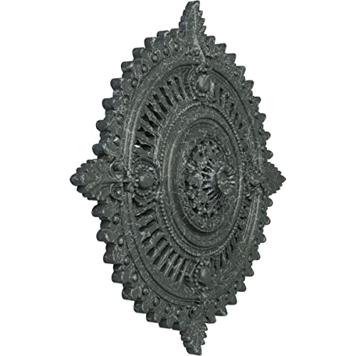 Image of Ekena Millwork CM29HYAGC Haylynn Ceiling Medallion, Athenian Green Crackle, 29 1 /8 inchOD x 1 1 /4 inchID x 4 inchP