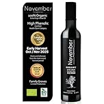 November Polyphenols Olive Oil Extra Virgin - Organic High Phenolic EVOO – Early Harvest – Lab Certified +1200mg/kg High Polyphenol – Cold Pressed Extra Virgin – Greek – 500ml Bottle