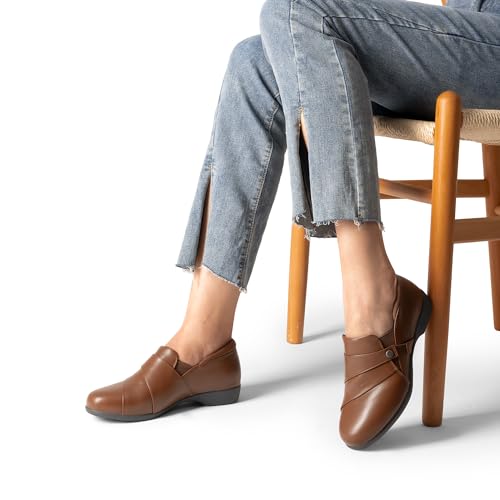 Image of DREAM PAIRS Loafer for Women Slip-on Comfortable Dressy Loafers Business Casual Work Office Loafer Shoes Faux Leather Round Toe with Arch Support