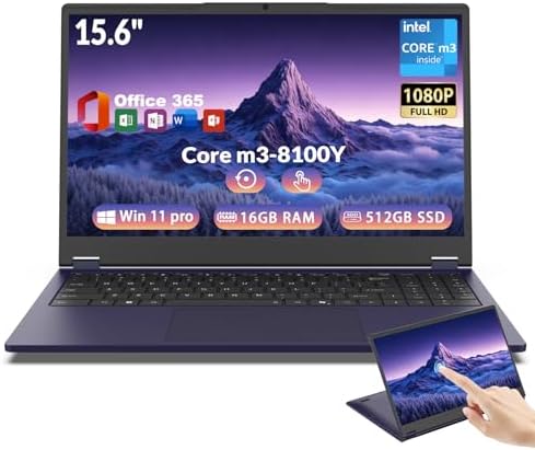 EKY 15.6" FHD Laptop, 360° Yoga Laptop, 2 in 1 Laptop, Touchscree...