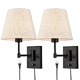 SAMTEEN Swing Arm Wall Sconces Set of Two