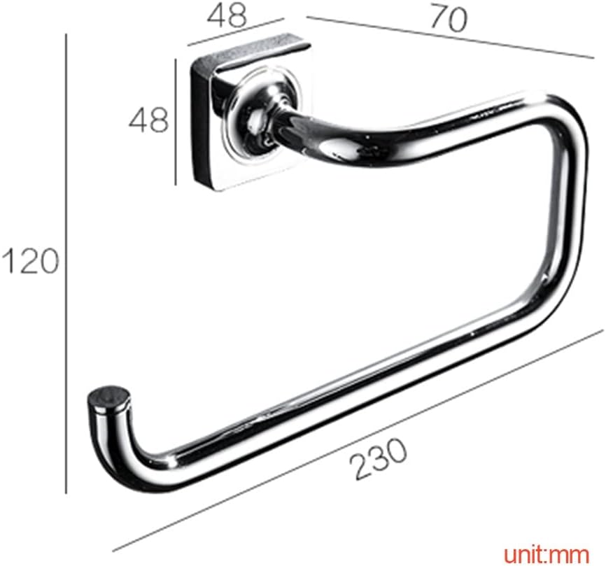 LSLYTQ Nordic Towel Ring, Towel Rack, All Copper Bathroom Towel Holder, Toilet Perforated Towel Hanger