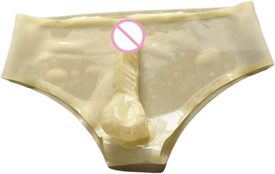 Men'S Latex Tight Briefs With Condoms