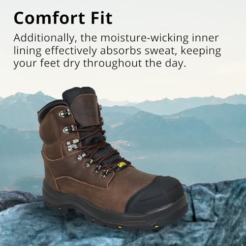 WOLF Work Boot | 100% Waterproof Genuine Leather | Oil, Impact, Compression & Puncture Resistant | Electrical Hazards | Non-Slip Sole | Padded Collar | Construction | Industrial PPE4
