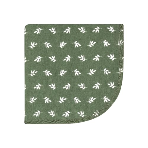 Image of Hudson Baby Unisex Baby Flannel Cotton Poly Washcloths, Eucalyptus 10Pk, One Size