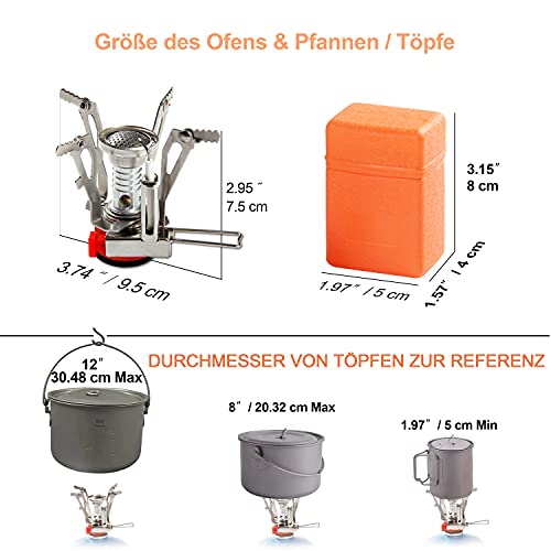 Frifly Backpacking Stove 3.3Oz, 10000Btu, Non-Battery Ignition, Fits Butane Propane Canisters For Outdoor Cooking, Hiking. #TOP4