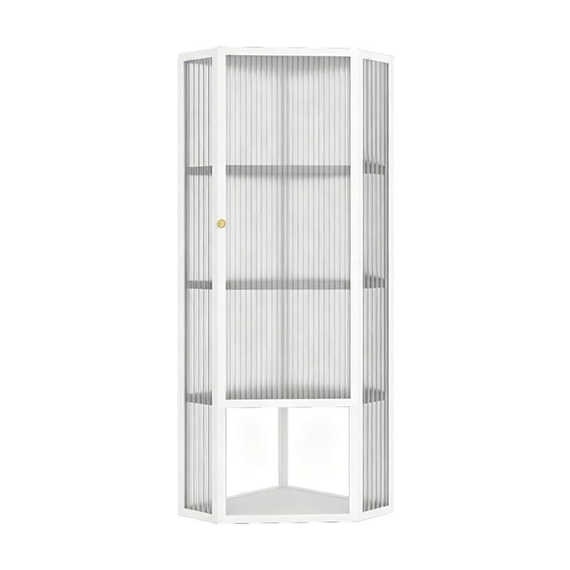 Armadietto angolare in acciaio inox, moderno contenitore a parete con 2 ante, design salvaspazio per cucina e bagno, 35 x 35 x 89,9 cm, resistente ed elegante