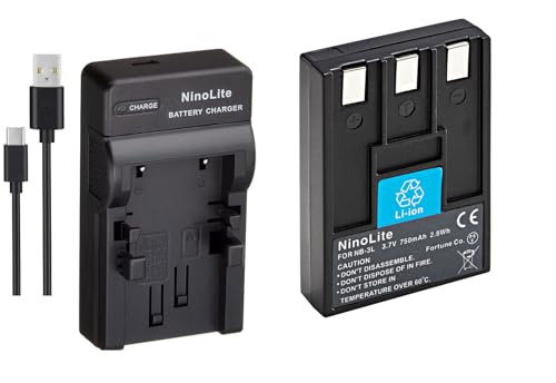 NinoLite(NinoLite) 3_Zbg NB-3L ݊ obe[ +USB^ [d +COpvO ALm Canon Ή dc17nb3l