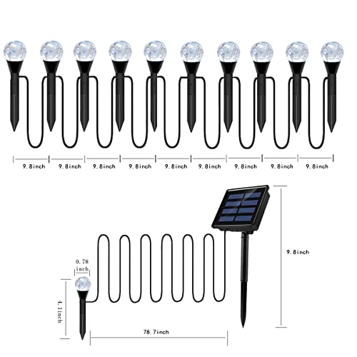 Luz de jardim solar ao ar livre, luz de bolha solar para decoração de jardim, luz de caminho decorat