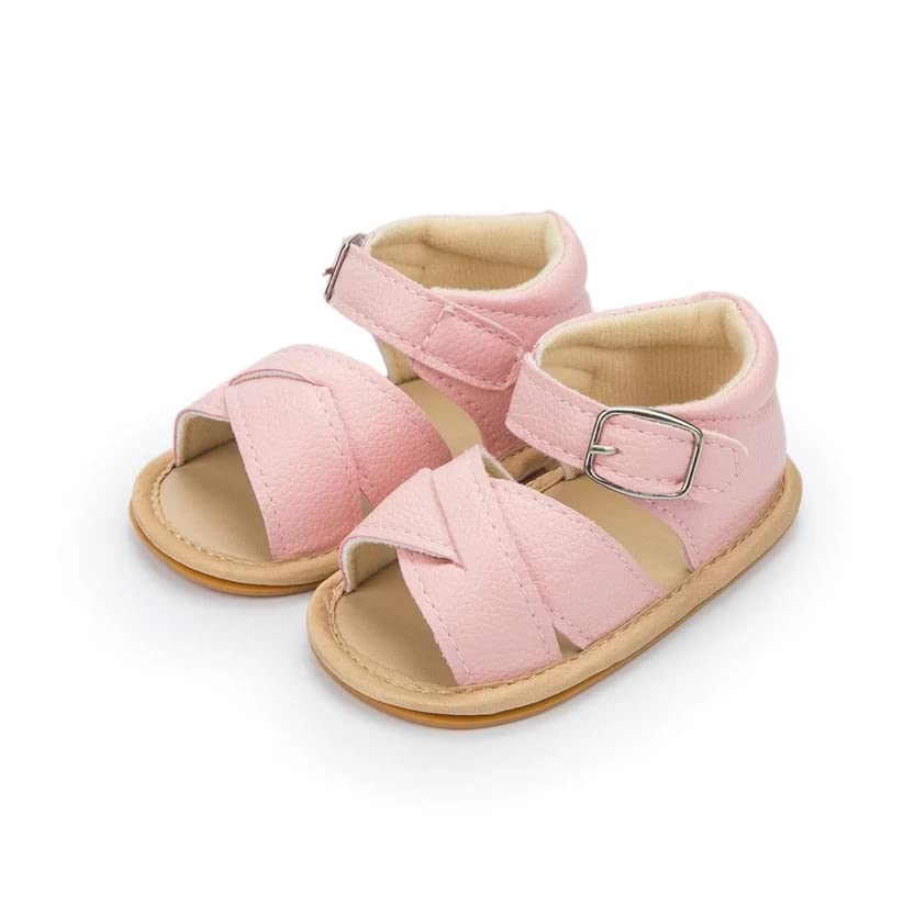 Image of LITTLE CHARLIE Georgia Soft Sole Sandals | Baby Girls Anti-Slip Sandals |Toddler First Walker Prewalker Newborn Sandals for Baby Girls | Best Birthday Present for Toddler