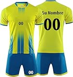 YALING Personalizada Camisetas de equipación de fútbol para hombre-Camisetas y Pantalones Cortos de Fútbol Personalizados con su Nombre, Número
