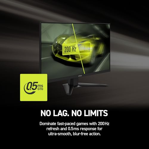 Image of msi MAG 274QF E20 27-inch 2560 x 1440 (WQHD) Gaming Monitor, 200Hz, AMD FreeSync Premium, NVIDIA G-SYNC Compatible, HDR Ready, HDMI, VGA Port, VESA, Tilt, 0.5ms, Black