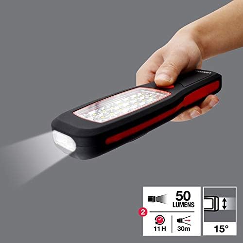 Flashlight in use, top light on