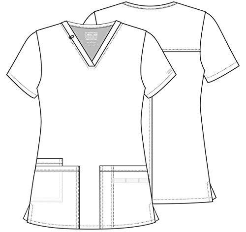 Scrubs for Women Workwear Core Stretch V-Neck Top, Soft Brushed Twill Plus Size WW630, 3XL, Black