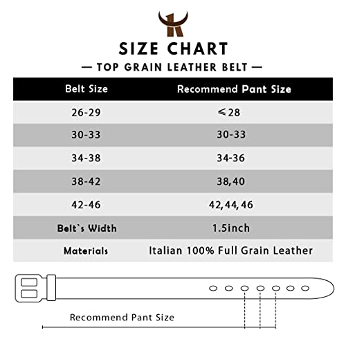 Image of KEECOW Men's 100% Italian Cow Leather Belt Men With Anti-Scratch Buckle,Packed in a Box