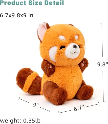 Adorlynetty Red Panda Stuffed Animal 9" Panda Plush Cute Plushie Toy Gift for Kids Girlfriend Birthday - Image 3