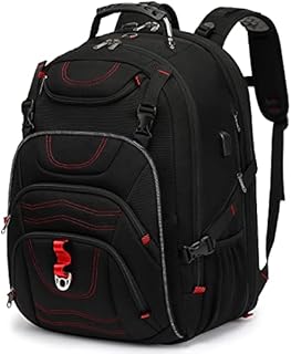 18.4 Large Laptop Backpack, TSA Approved College High School Backpack - 30% Less Impact - Expandable Travel Bag, red
