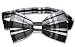 Vesuvio Napoli BOWTIE Black Gray White Color PLAID Design Men's Bow Tie