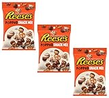Reese's Snack Mix Popped - Pack of 3 - Classic Treats - Popcorn, Pretzels and Reese's Peanut Butter Cups - Fun for the Whole Family