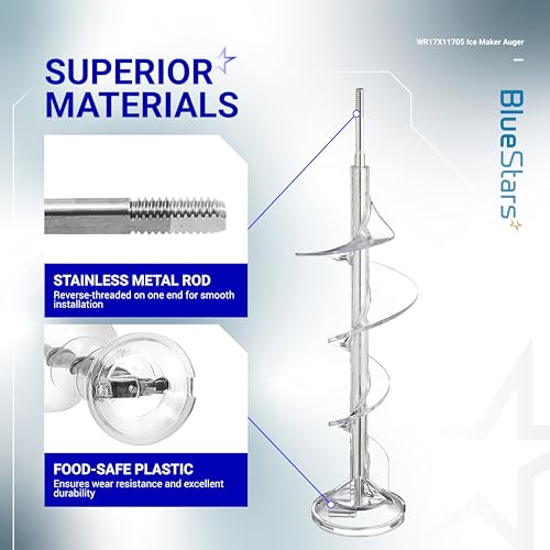 image for BlueStars Ultra-Durable WR17X11705 Ice Maker Auger Replacement - Compa