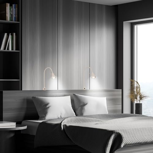 Briloner Applique A Led Tuso, Beige, Montaggio A Letto, Metallo, Braccio Flessibile - 3