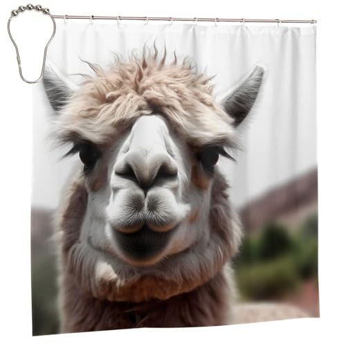 Rideau de douche épais motif lama textile résistant de 183 cm