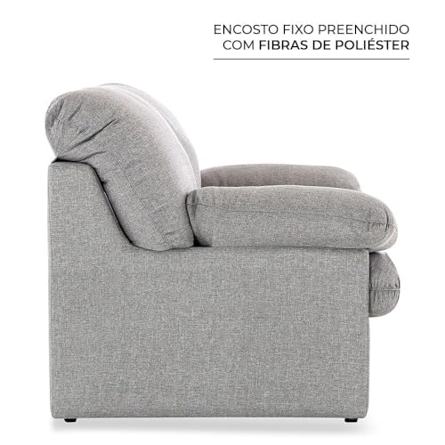 Sofá-cama Casal 2 Lugares Herval Andes, Linho Cinza, 155 cm