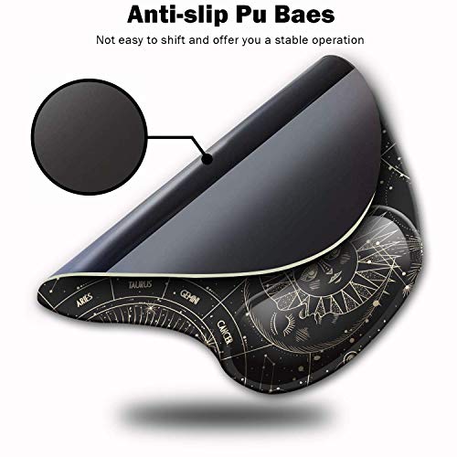 Dooke Ergonomic Mouse Pad With Wrist Support, Cute Mouse Pads With Non-Slip Rubber Base For Home Office Working Studying Easy Typing & Pain Relief Moon Sun #TOP2