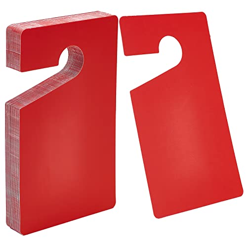 GLOBLELAND 30pcs Red Blank Hang Tag 3x5 inch Weatherproof DIY Blank Door Hangers for DIY Craft Door Car Home Office Hotel Restaurant Decoration