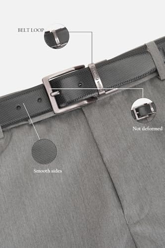 Image of Louis Philippe Men's 100% Italian Leather Brush Gun Metal Buckle Formal Reversible Belt