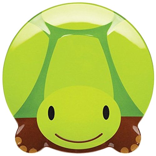 Kitchen Craft Let's Make - Plato (melamina), diseño con forma de tortuga, color verde, marrón y negro