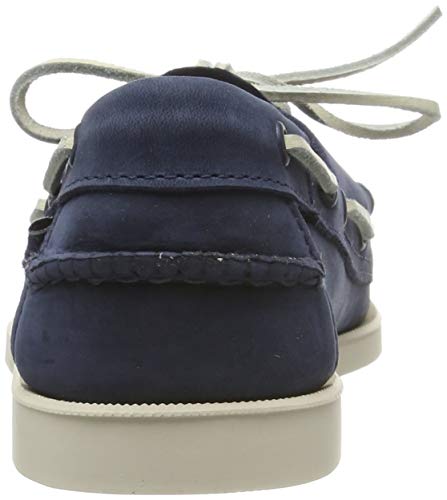Sebago Portland Nubuck Boat Shoes - Handsewn, Lined Leather Moccasins with Non-Marking, Non-Slip Siped Rubber Outsoles, Blue Navy - 10 Regular3