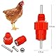 Livestocktool 10 Stück Wachtel-Huhn Trinkwasser Nippel Rote Stahlkugeltrinker Verwendung für Geflügel-Trinkbecher (Kunststoff-Edelstahl, rot)